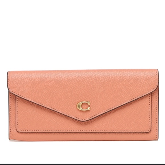 Coach Wyn Crossgrain Leather Light Coral Soft Wallet & French Connection Scarf - Picture 2 of 16